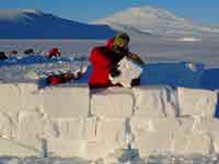 Elean building snow wall
