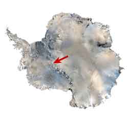 Antarctic map with Bottleneck location