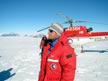 Karl Kreutz in front of the helicopter