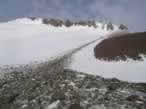 View up the lateral ice-cored moraine from the base of ‘West Glacier.’