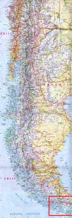 map of southern Chile