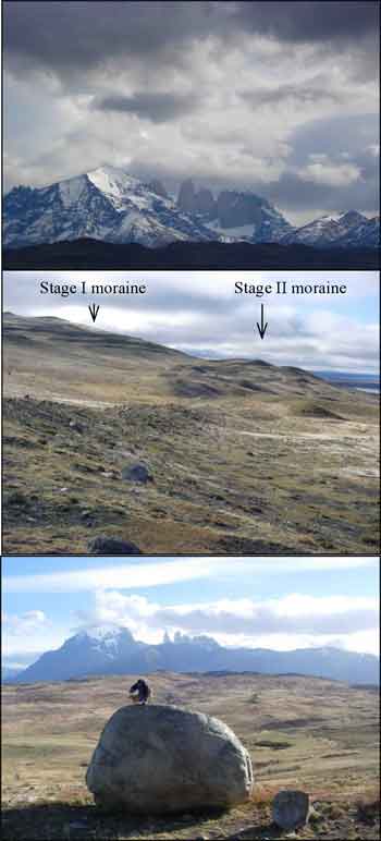 photos of moraines and mountains