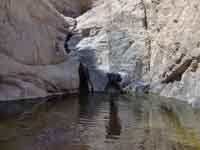 pool in the slot canyon