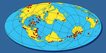 Institute field locations - globe
