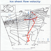 Ice sheet flow velocity